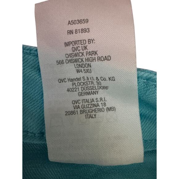 J Jason Wu Regular Colored Denim Straight Leg Cropped Jeans Blue 28W Plus - Picture 9 of 10